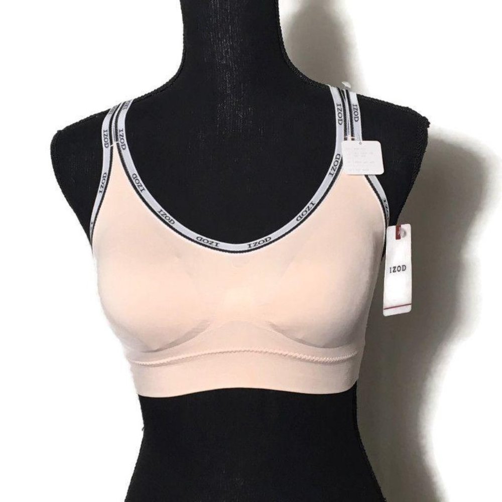 NWT IZOD Sports Bras Pack of Two Gray Pink S Strap